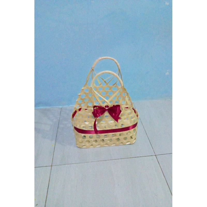 

TERBARU anyaman bambu model tas keranjang hampers parsel lebaran tas kado