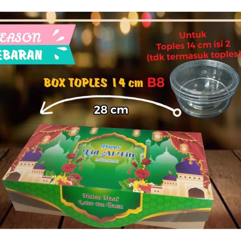 

Box lebaran idul fitri / BOX TOPLES 14 CM ISI 2 / BOX TP 14CM B8