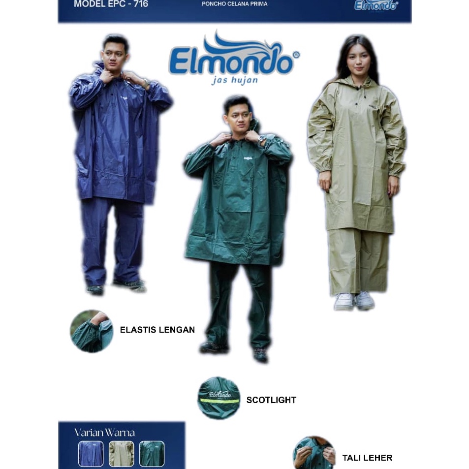 Jas hujan ponco celana prima 716 Elmondo  Jas hujan elmondo poncho  celana prima 716 Jas Ujan Jumbo 