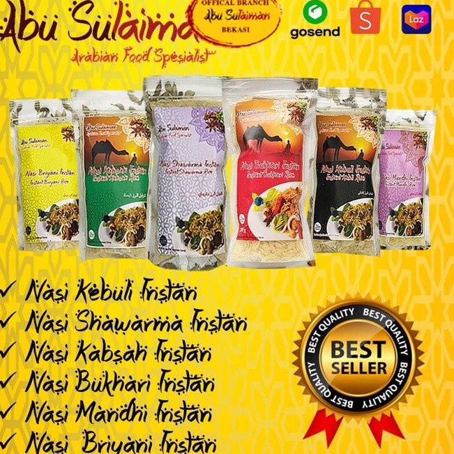 

PPTY873 88 Beras Basmati 2 gr Plus Bumbu Nasi Kebuli Mandhi Bukhari Shawarma Kabsah Briyani Instan Abu Sulaiman
