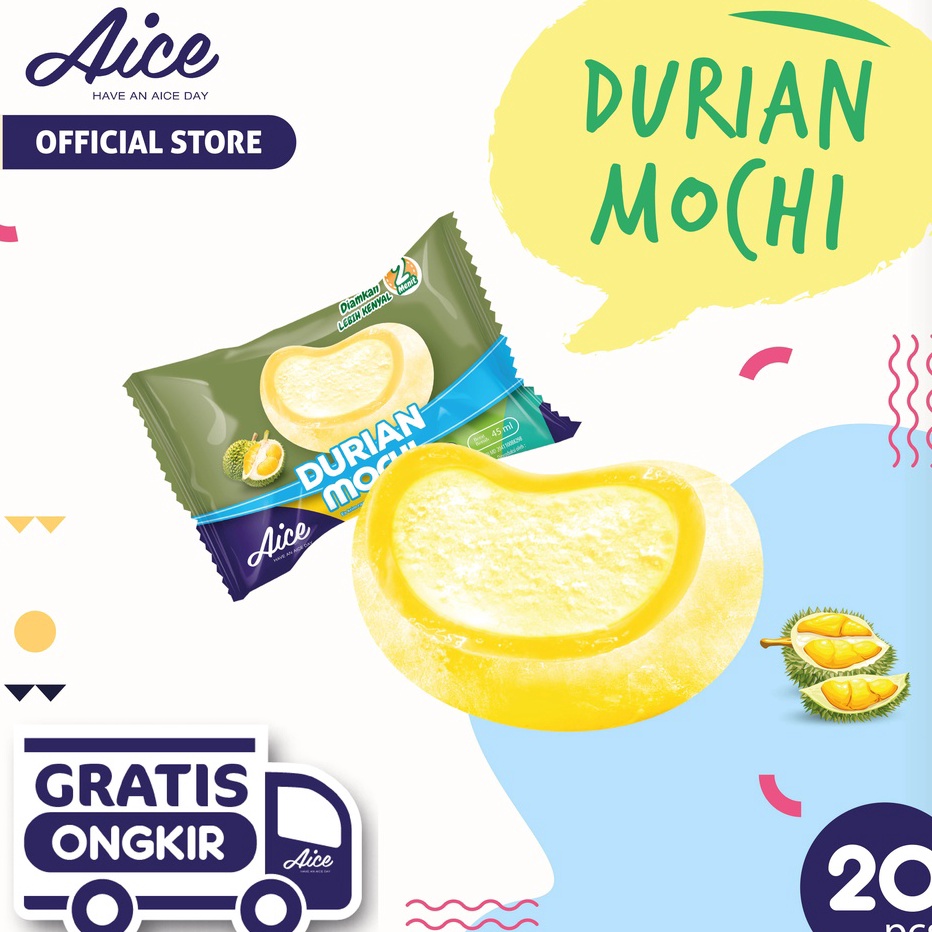 

RSKK8248 77 Aice Ice Cream Mochi Durian Es Krim 2pcs