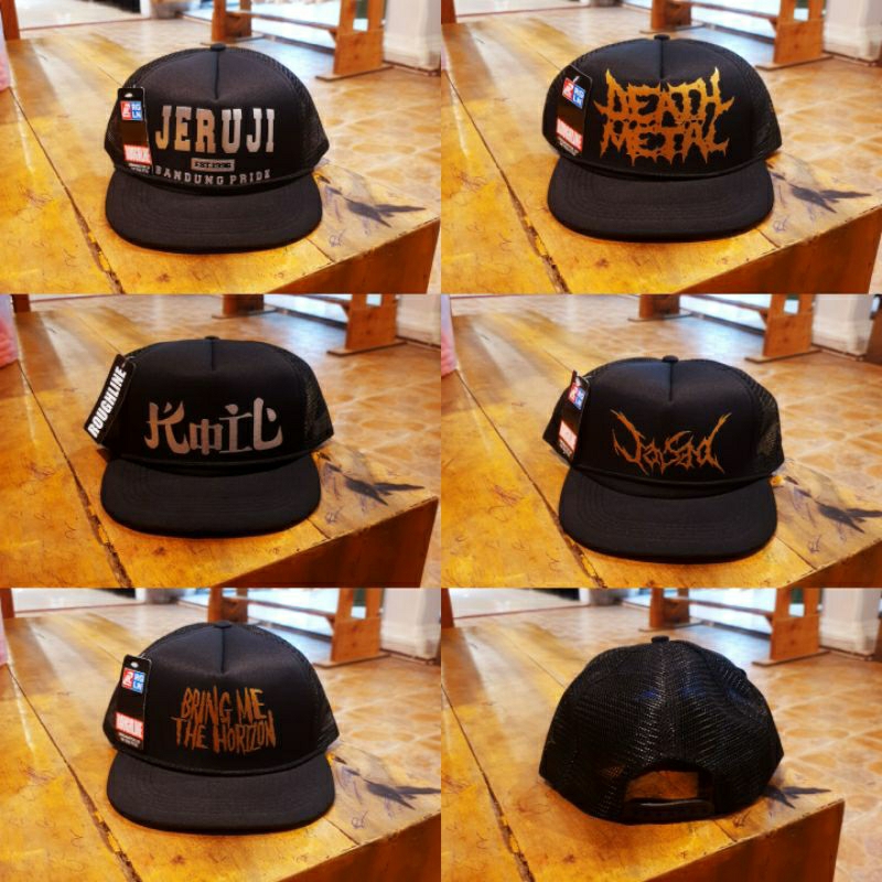 TOPI JARING PRIA PRAPATAN REBEL BAND METAL ORIGINAL DISTRO -  TOPI JARING PR BAND METAL DISTRO TERBA