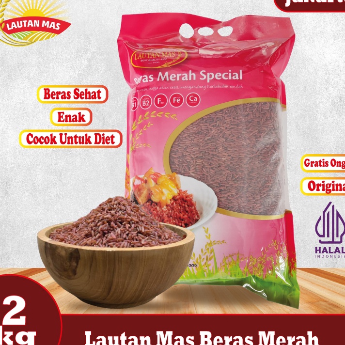 

VQTF5242 STOK SIAP COD Lautan Mas Beras Merah 2KG