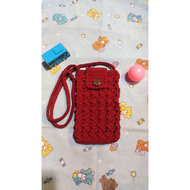 Tas Hp/Tas Rajut motif prada/tas selempang