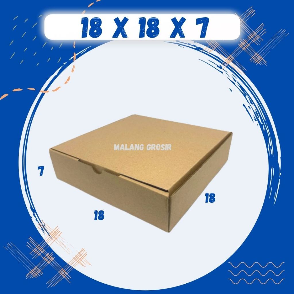 

Kardus 18x18x7 LD Box Dus Packing Kotak Kemasan Karton Pizza Souvenir Hampers Kosmetik