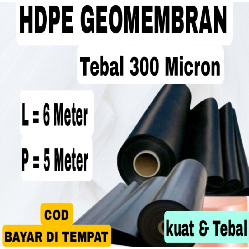 Hdpe Geomembran ukuran 6x5 Meter Tebal 300 micron ( kolam ikan & Terpal Tambak )
