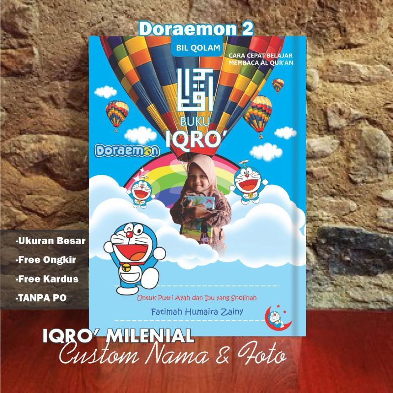 

HADIAH ANAK SHOLEH IQRO MILENIAL CUSTOM NAMA DAN FOTO SOFT cover dan HARD COVER , # DORAEMON