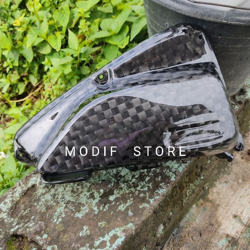 Sambungan Body belakang & Tutup Filter Beat Deluxe beat 2020 - 2022 Carbon Kevlar Warna