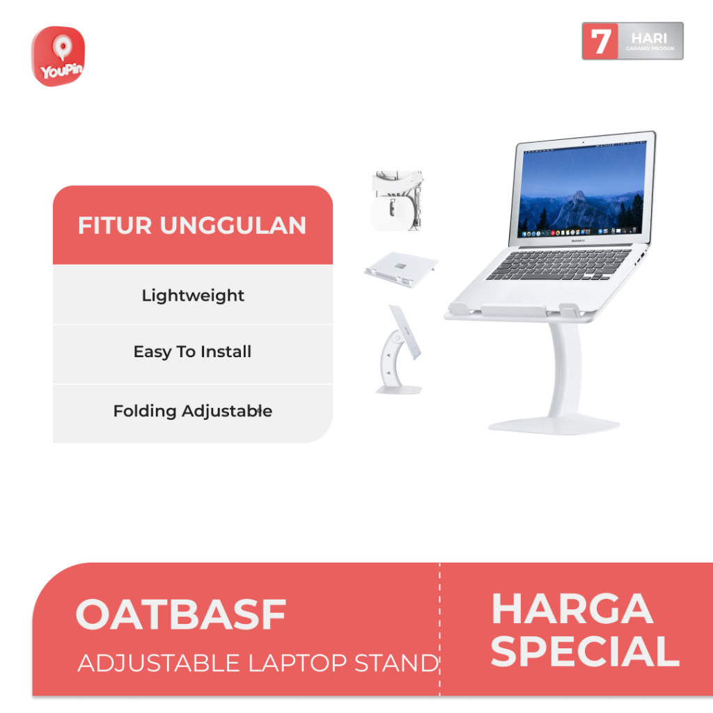 Youpin Mijia OATSBASF Folding Adjustable Laptop Stand multifungsi