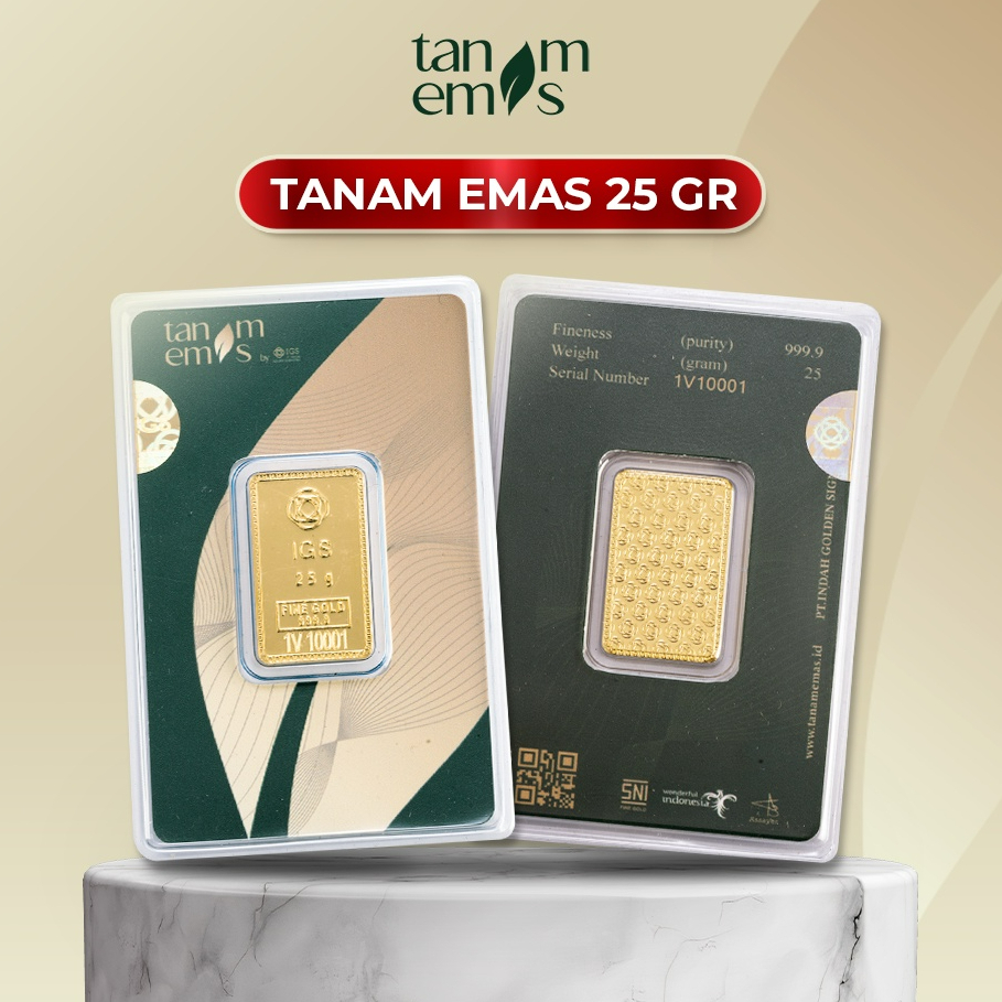 Logam Mulia Tanam Emas 25 gram Bersertifikat Kadar 99,99%