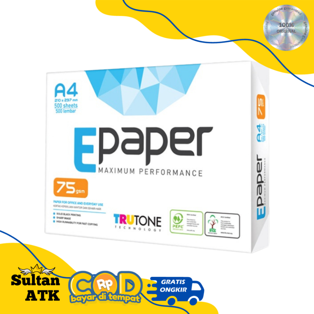 

KERTAS HVS A4 75 GSM E-PAPER