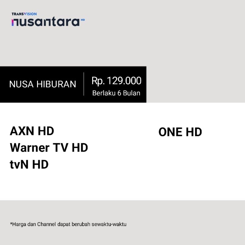 Minipack Nusa Hiburan Transvision Nusantara HD 6 Bulan