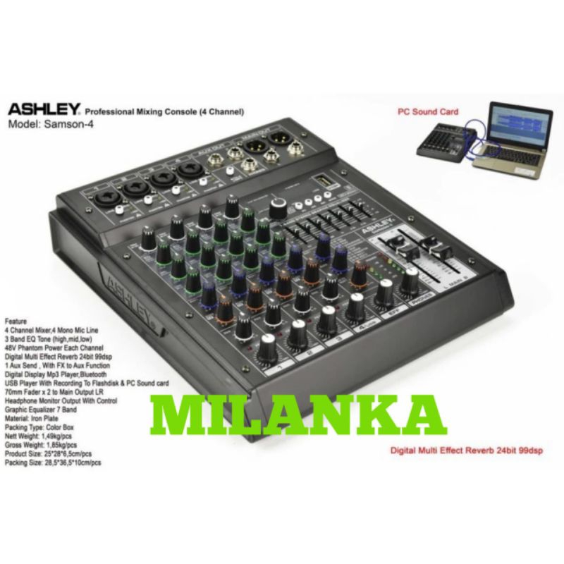 Mixer Audio 4 Channel Ashley Samson 4 Original TERBAIK