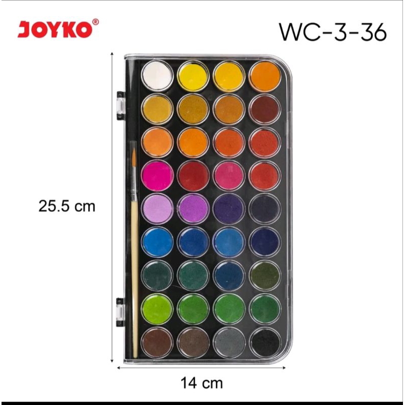 

joyko watercolor 36 cat air mewarna joyko 36 warna