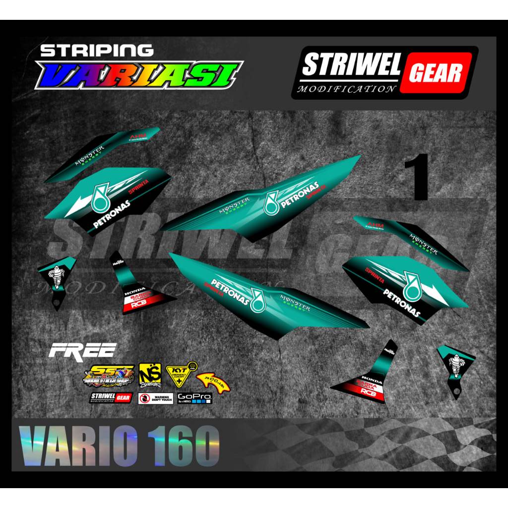 Vario Stiker List Striping Hologram Honda Vario 160 Petronas