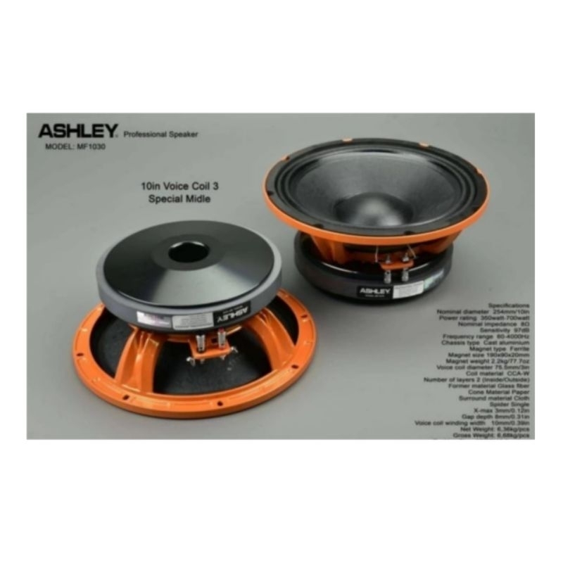 speaker komponen Ashley MF 1030 isi speaker 10 inch  ashley spesial MID original .