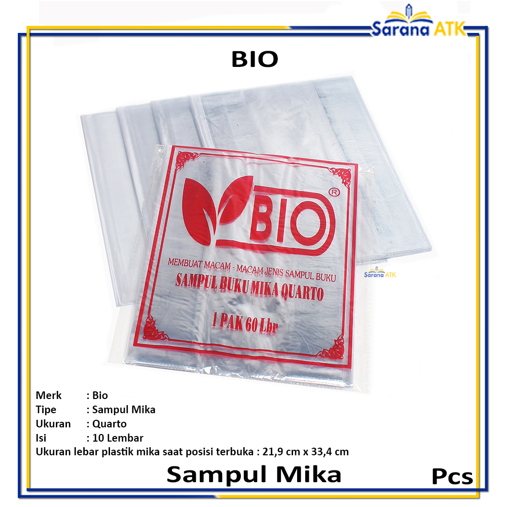 

Bio - Sampul Buku Plastik Mika Uk. Kwarto - 10 Lembar