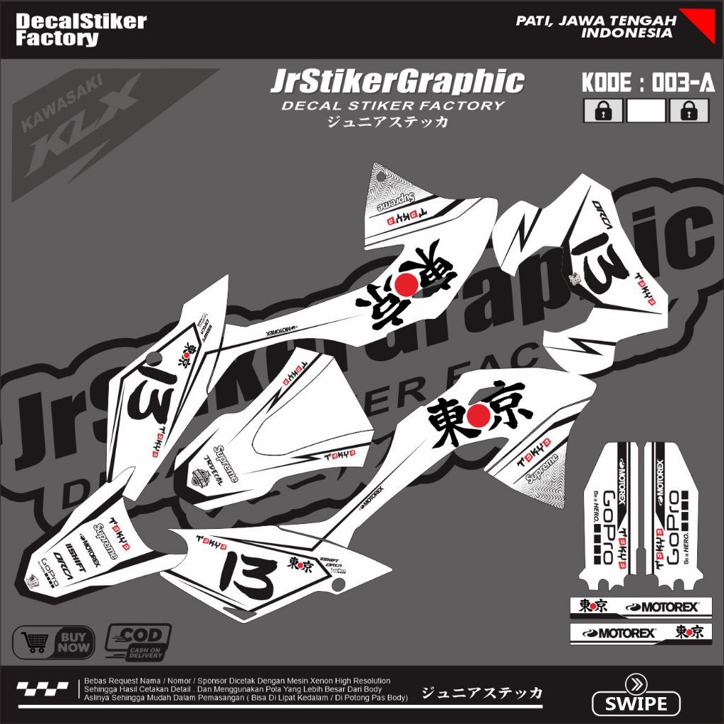 (BISA COD)  DECAL STICKER KLX 150 BF-G-SE- EXTREME FULLBODY-DEKAL STICKER KLX 150 BF TOKYO JAPAN KER