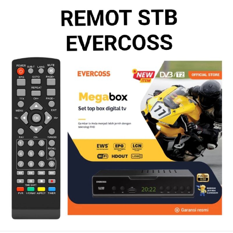 REMOT STB EVERCOSS LANGSUNG BISA DIPAKAI