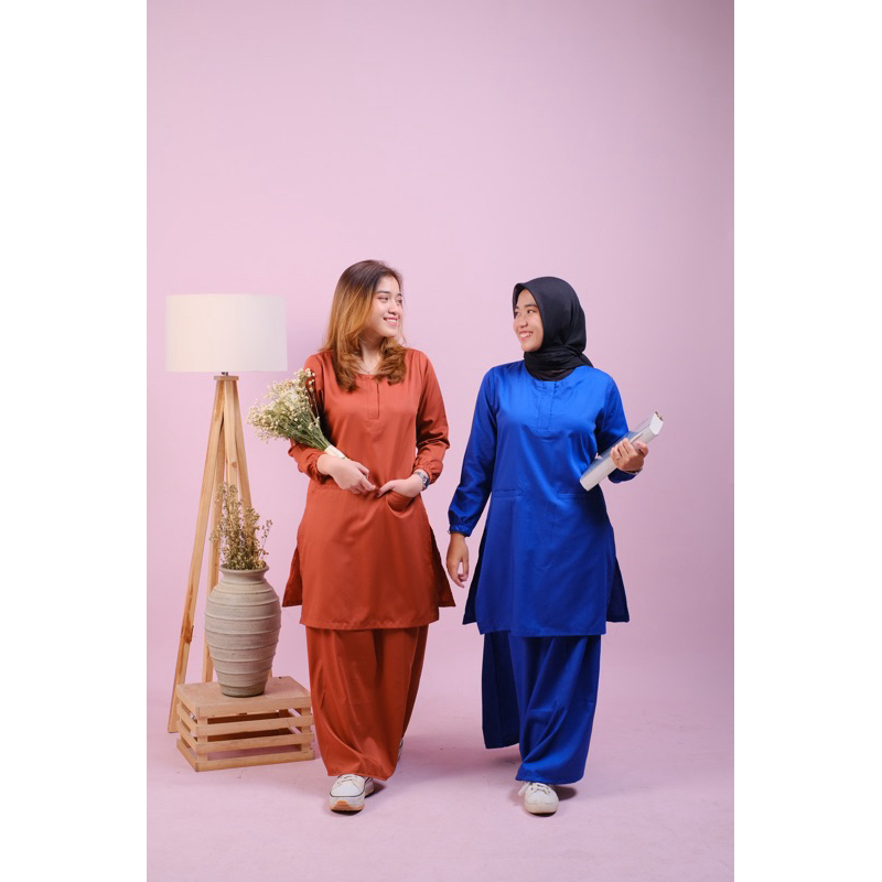 Baju Ok Oka Tunik Rok Full Set | Baju Jaga Muslim Toyobo Perawat Dokter Nakes
