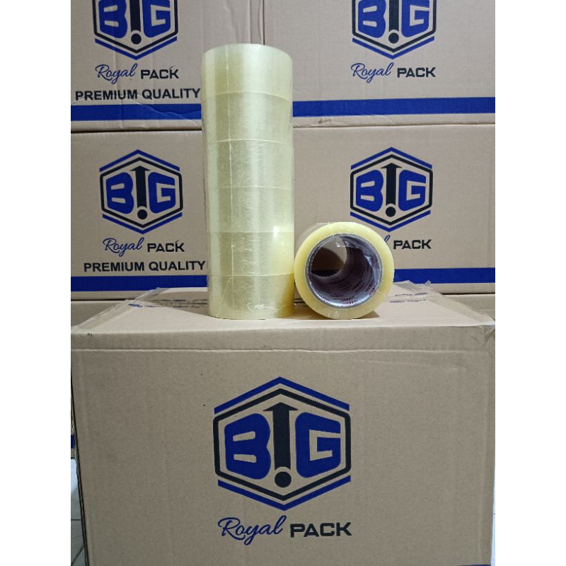 

LAKBAN BENING DAN COKLAT MERK BIG ROYAL 45MM X 100YARD HARGA PER ROLL ISI 6PCS