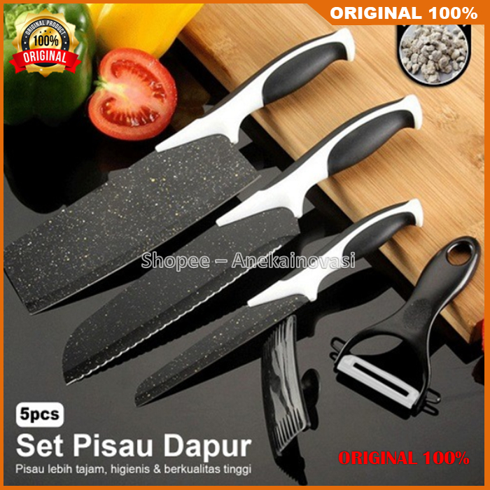 Pisau Dapur Satu Set 5 Pcs Pisau Set 5 In 1 100% ASLI ORIGINAL
