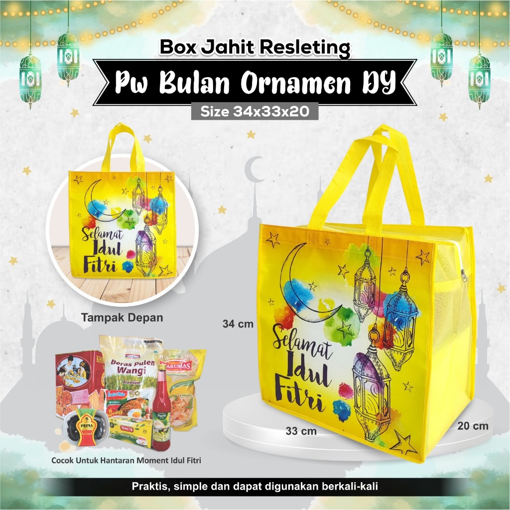 

Tas Parcel Lebaran Tas Box Resleting Tas Hampers Hari Raya Tas Souvenir Idul Fitri 34x33x20