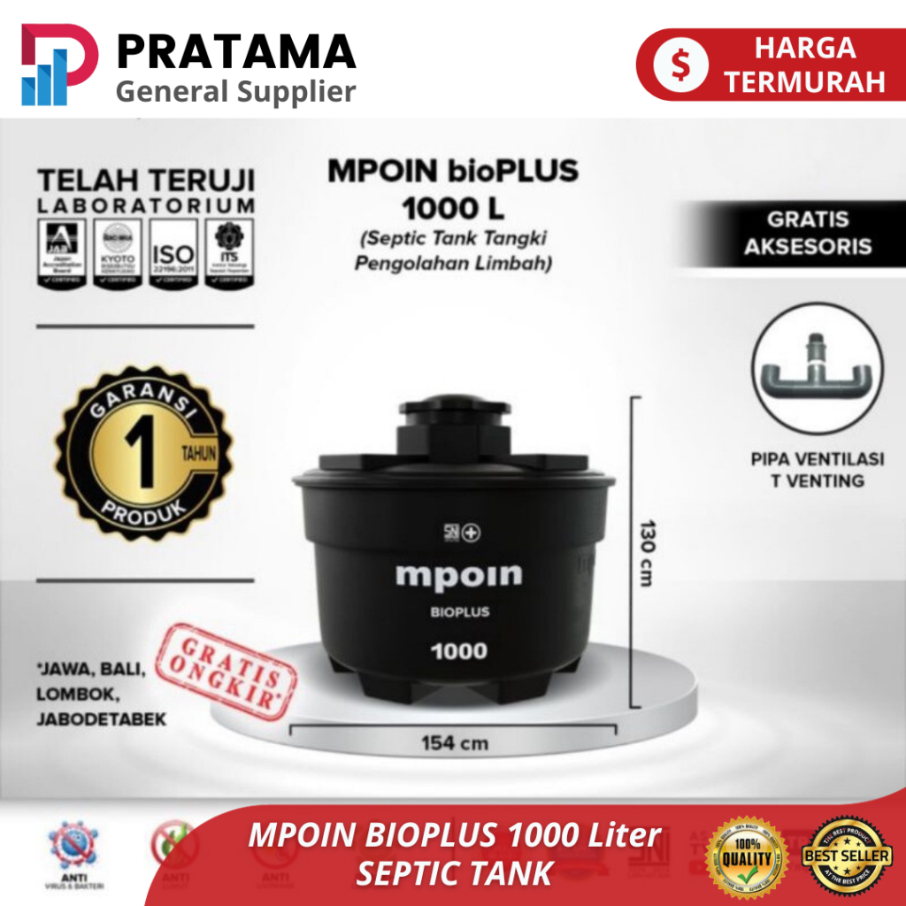 Septic Tank MPOIN BIOPLUS 1000 L Tangki Sepctic tank | surabaya