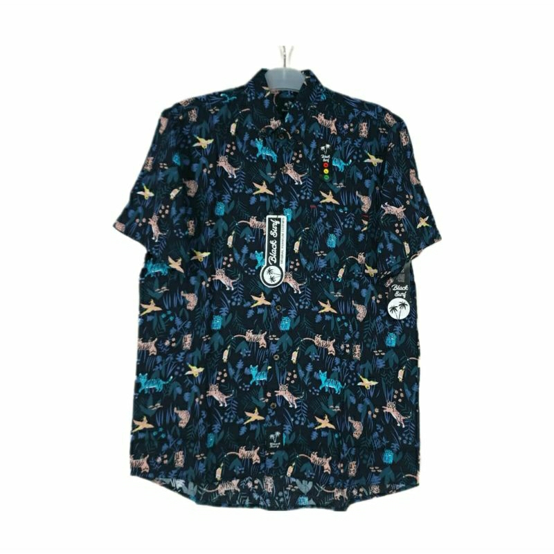 Kemeja Surfing Black Surf Kemeja Distro Kemeja Lengan Pendek Pria