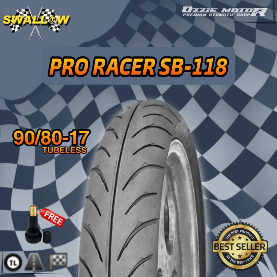SWALLOW PRO RACER SB-118 SLASH SB-151 RAZOR SB-148 TUBELESS BAN RACING PRO SERIES RING 17 UKURAN 90/
