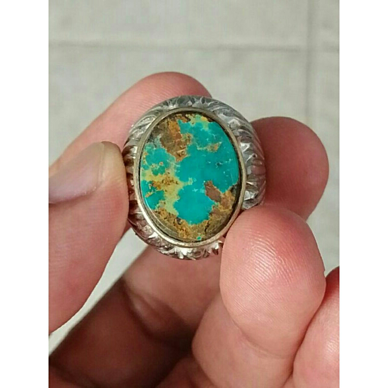 CINCIN BATU PIRUS PERSIA ASLI NATURAL RING ALPAKA