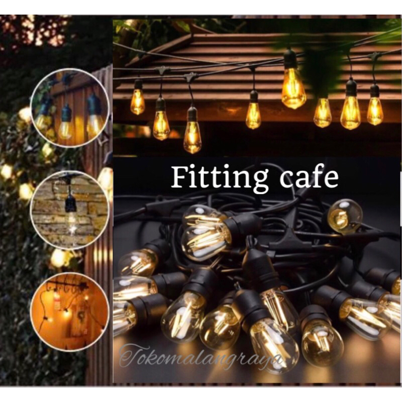 kabel fitting gantung lampu cafe 10m/kabel fitting cafe 10m