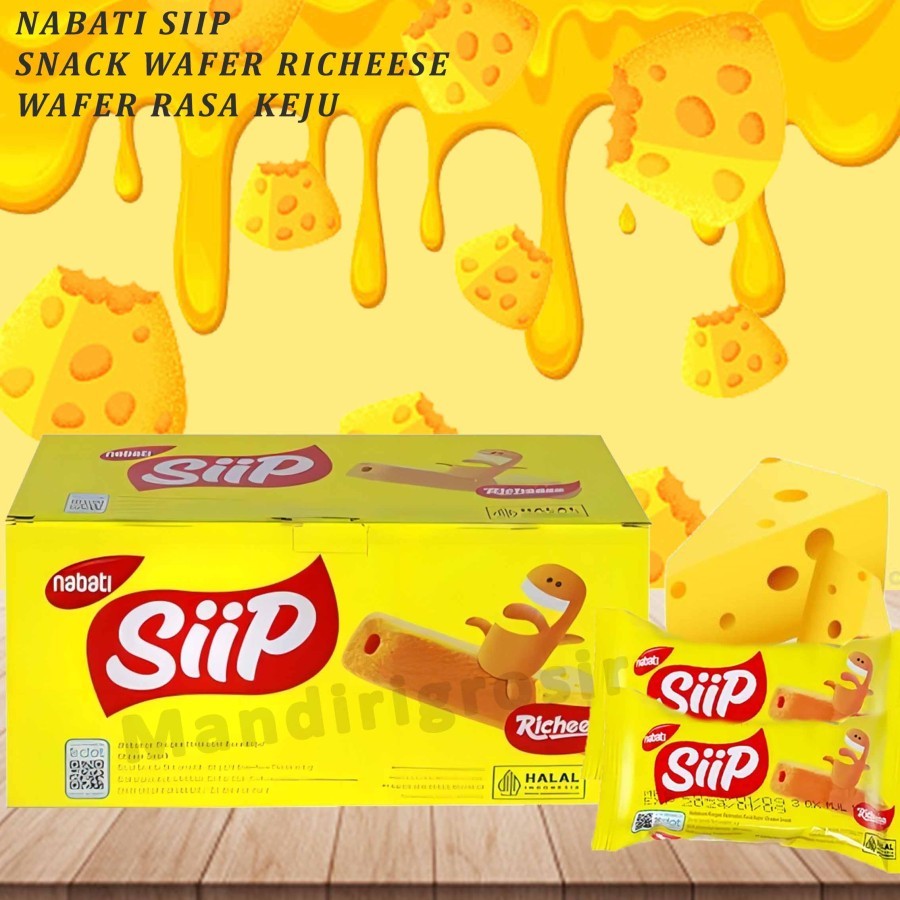 

Snack Wafer Richeese * Nabati Siip * Wafer Rasa Keju * Isi 20pcs x 4gr