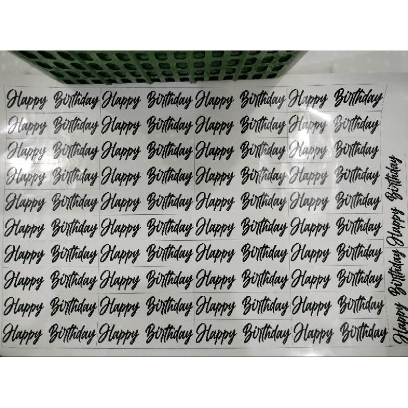 

stiker transparant happy birthday