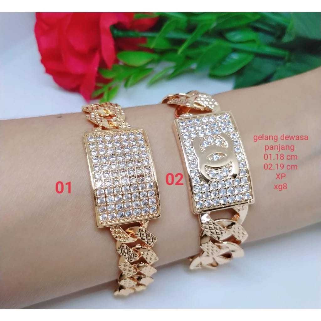 Gelang Rantai Plat Jumbo Sisik Naga Plat perhiasan Titanium Tembaga Rodium Perhiasan Lapis Emas
