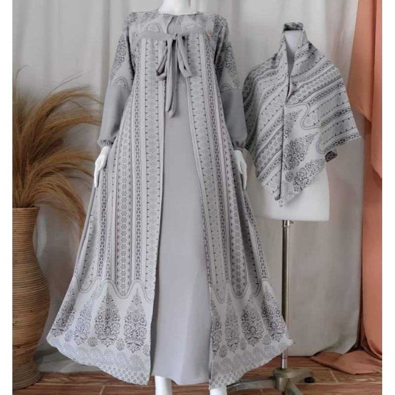 Gamis outher gamis pesta mewah elegan gamis set hijab terbaru 2024 gamis terbaru 2024 lebaran gamis 