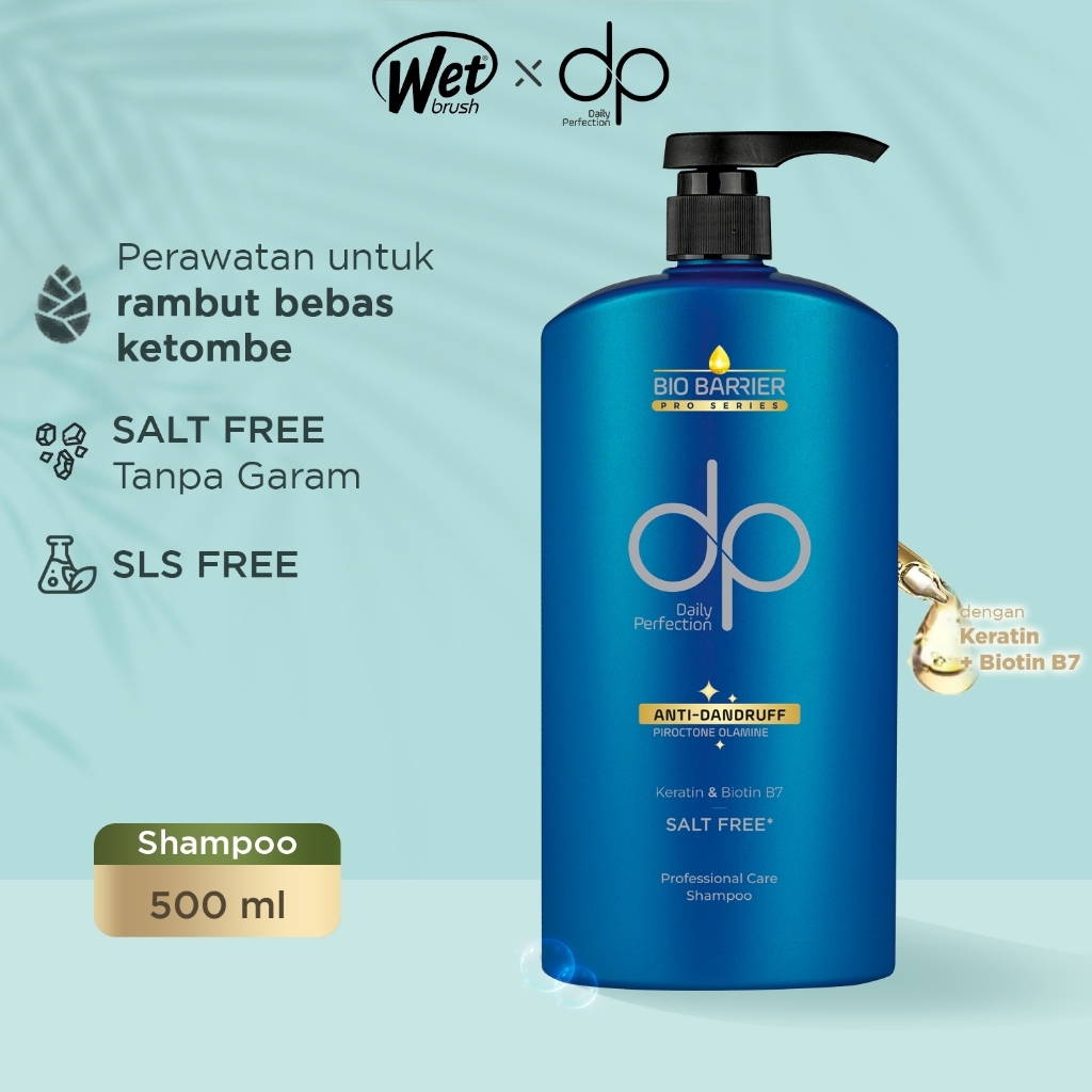 DP Daily Perfection Bio Barrier Shampoo Anti Dandruff 500 ml - Salt Free Shampo Bebas Garam Sampo Ke