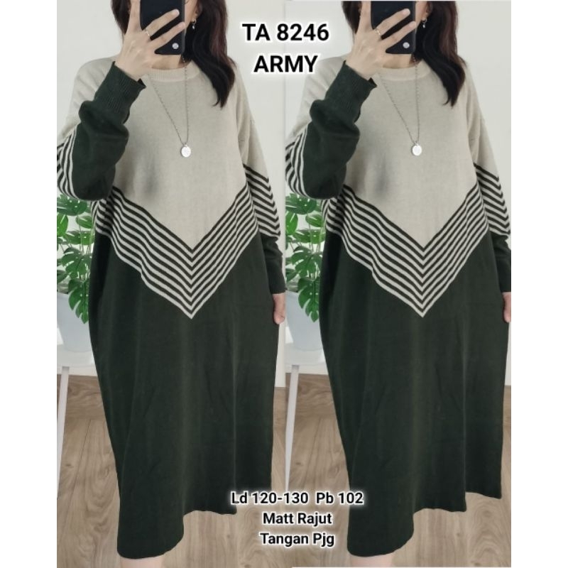 TA 8246. Long Tunik Rajut Bangkok Salur