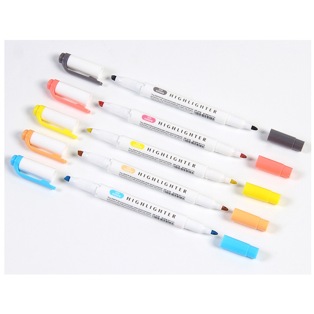 

CREFFT.ID ZP Dual Tip Highlighter / Stabilo Dual Tip 5 warna (1 set 5 pcs)