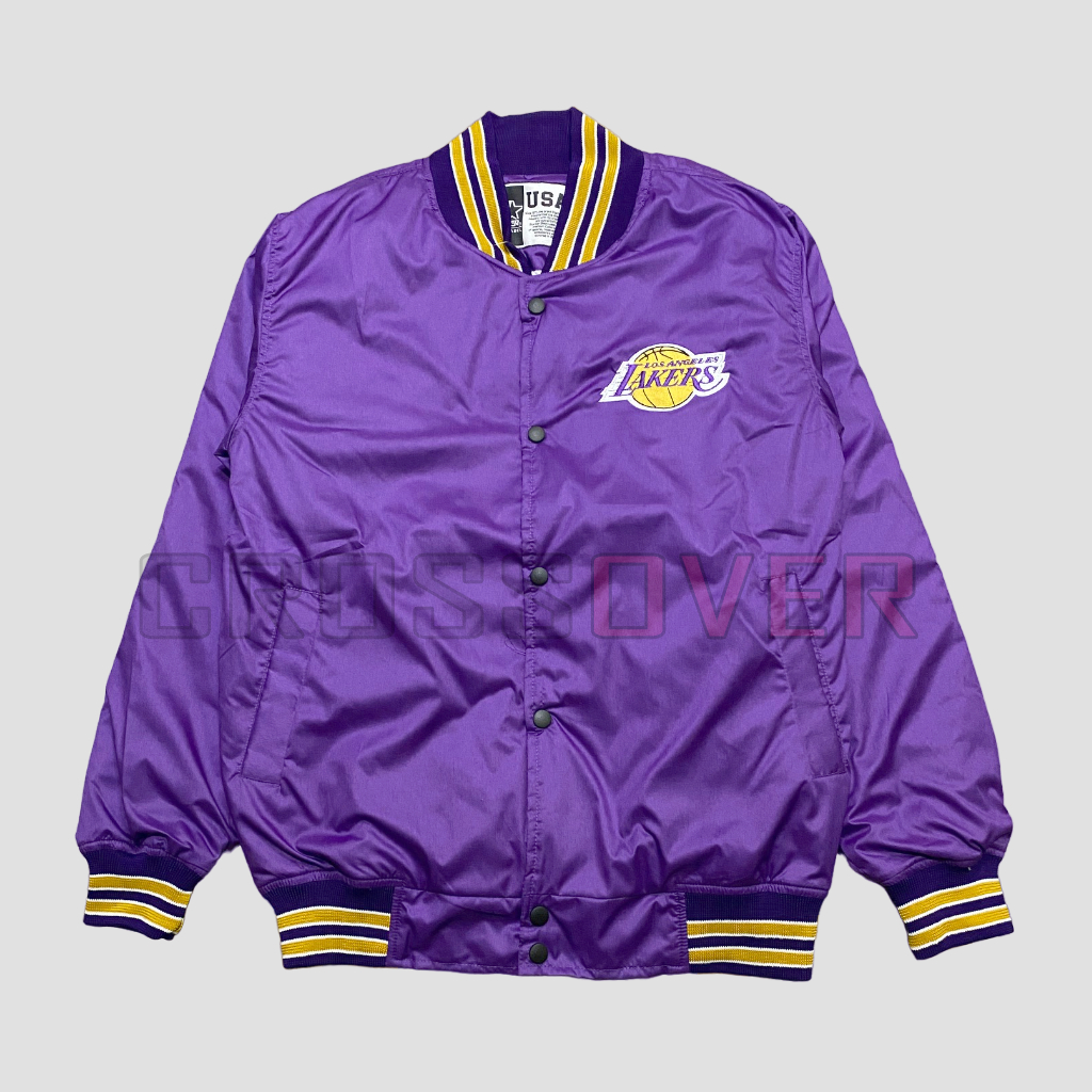 Jaket Pria Wanita Varsity Baseball Lakers Ungu Original