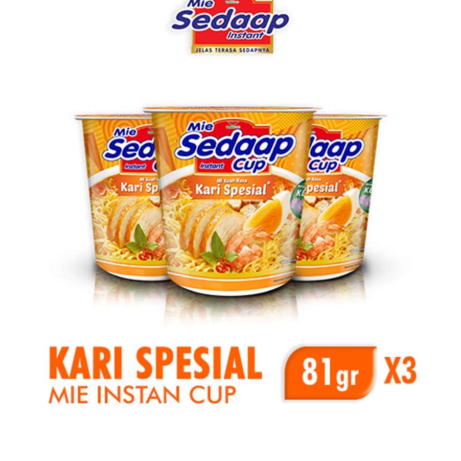 

TERMURAH Sedaap Mie Instan Cup Kari Spesial 81 gr x3