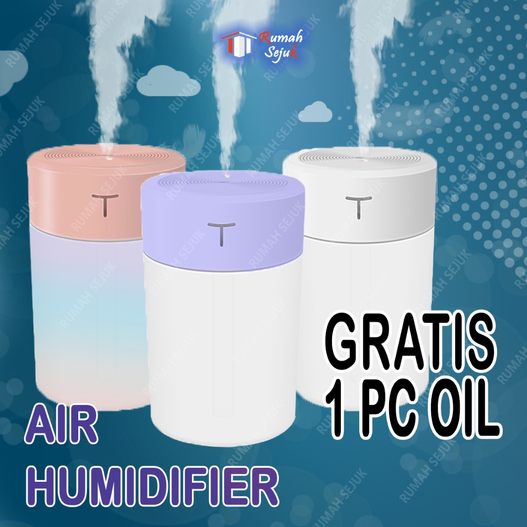 Diffuser Humidifier GRATIS Oil Botol Essential Oil Disfuser Aromaterapi Pewangi Ruangan Humidifier D