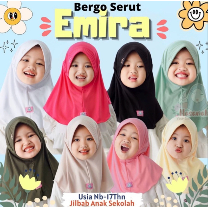 JILBAB SERUT MODEL BERGO EMIRA JILBAB ANAK SEKOLAH