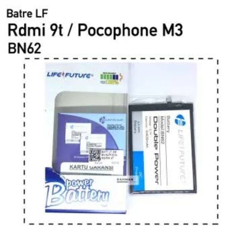 baterai double power Xiaomi poco m3/bn62 lifefuture