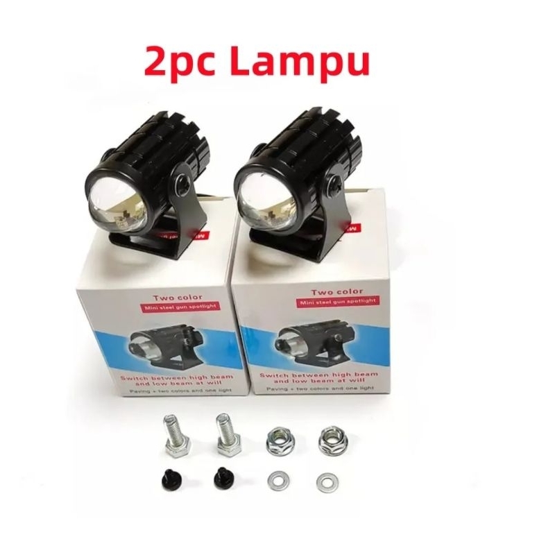 (1 pcs）Lampu Tembak Laser Led Mini 2 Warna - Lampu Tembak Sorot Foglamp Mini D2 Laser Gun/lampu temb