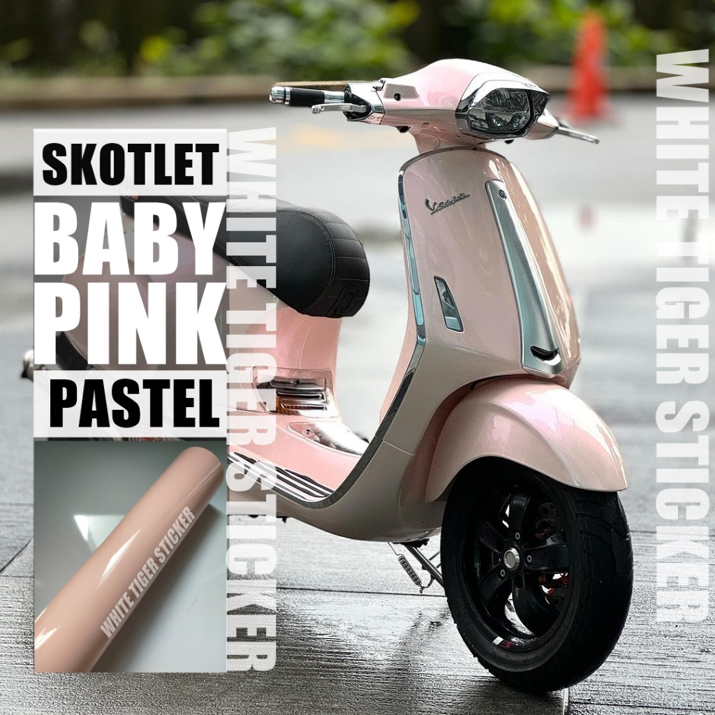 SKOTLET STIKER MOTOR BABY PINK PASTEL GLOSY SKOTLET PIECH PINK PASTEL GLOSY SCOTLITE PINK PASTEL SKO