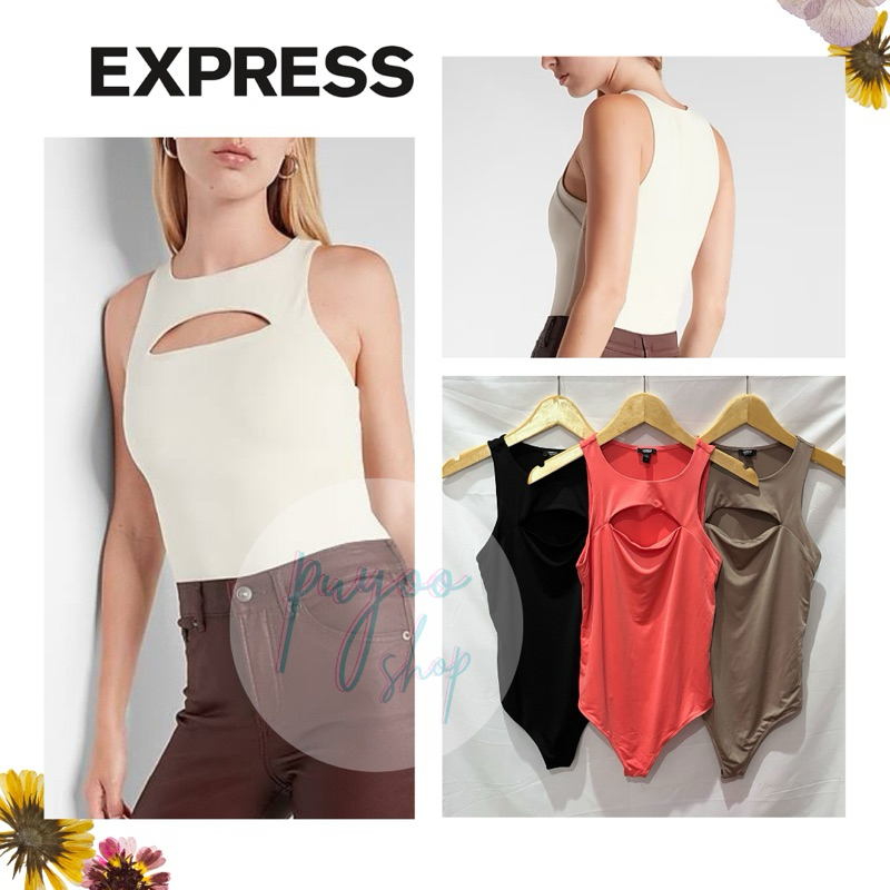 EXPRESS FRONT Cutout Thong Bodysuit