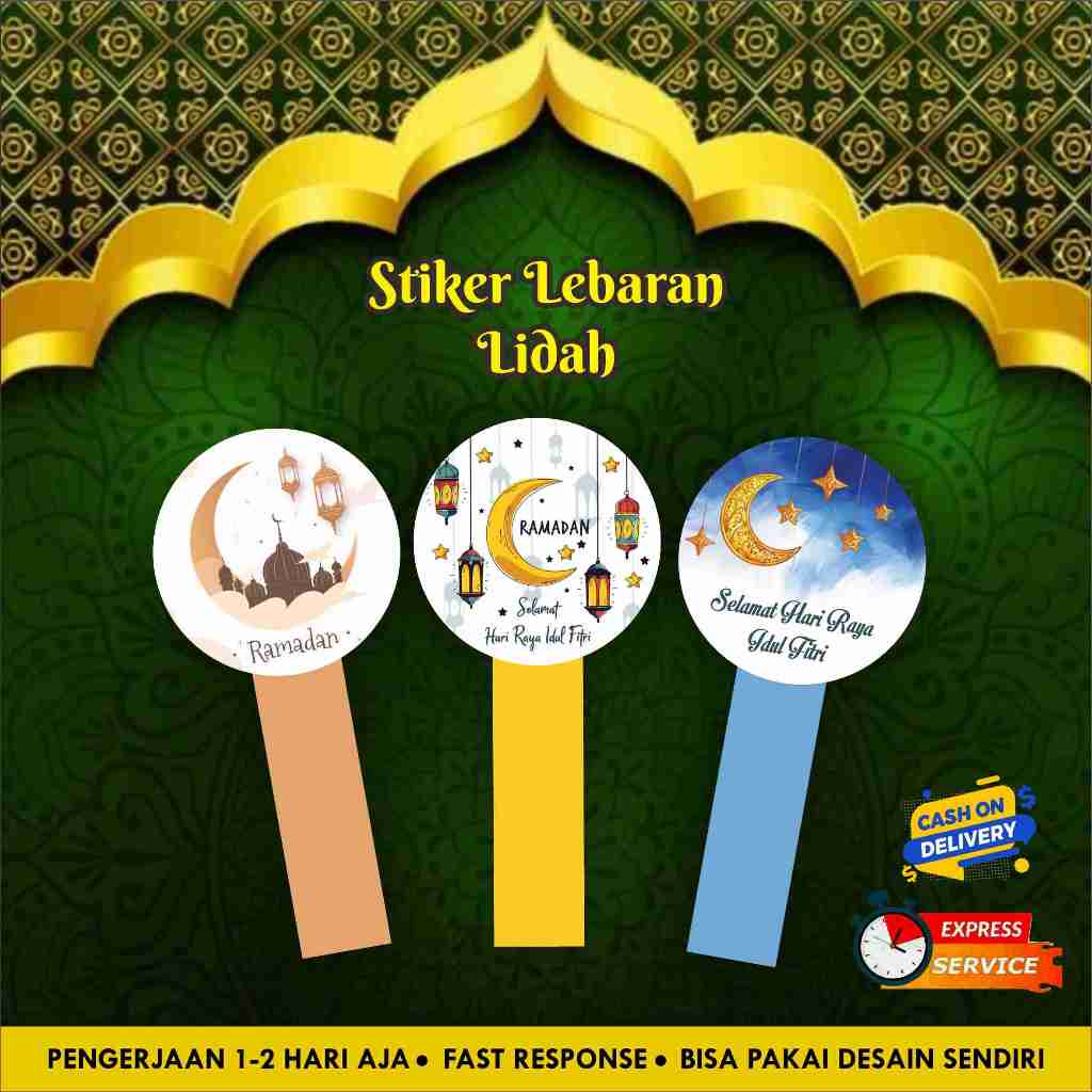 

Stiker Lebaran Lidah Cromo / Eid Mubarak / Idul Fitri / Label Makanan