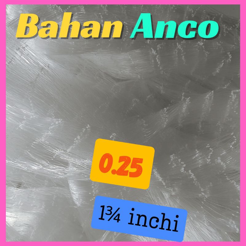 jaring bahan anco 0.25 1¾ inchi lebar 6,5 meter jaring bahan anco jaring bahan murah jaring kelengke