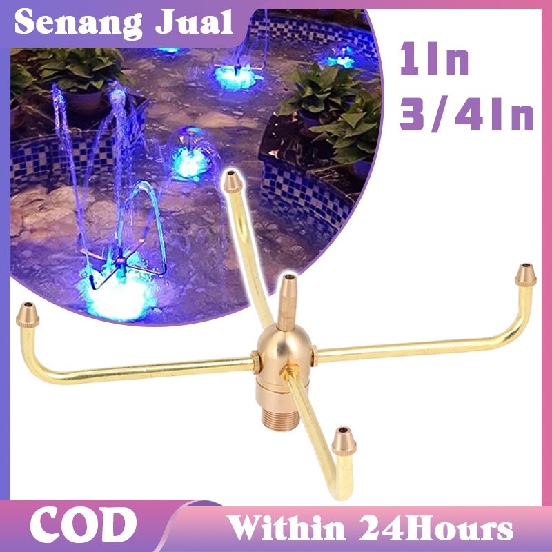 3/4In 1In Nosel Air Mancur Rotasi Otomatis Kuningan Kolam Nozzle Air Mancur Kincir Air Mancur Kolam